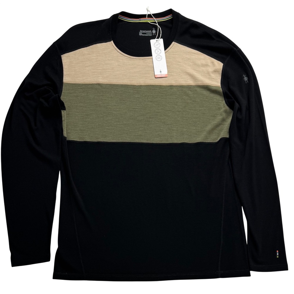 Smartwool Classic Thermal Merino Base Layer Crew Black Winter Moss men XXL